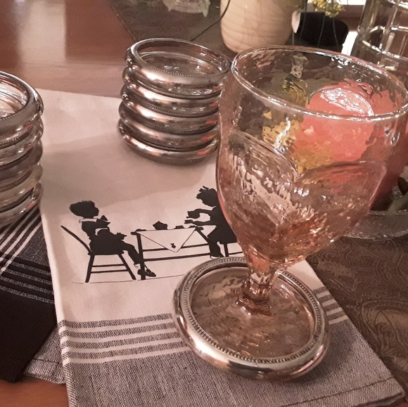 VTG. LEONARD, ITALY SILVERPLATED CRYSTAL COASTERS - Picture 5 of 14